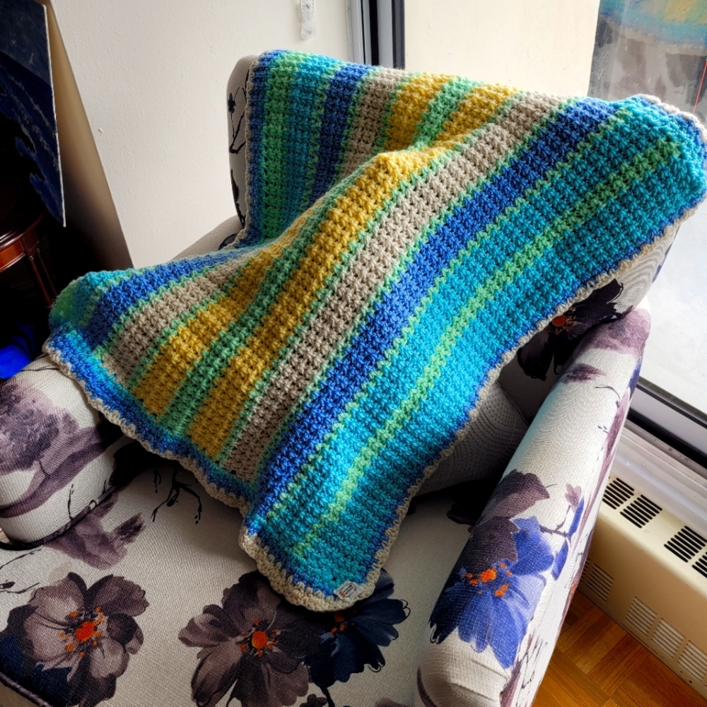 COPY - One of a kind colorful blanket
